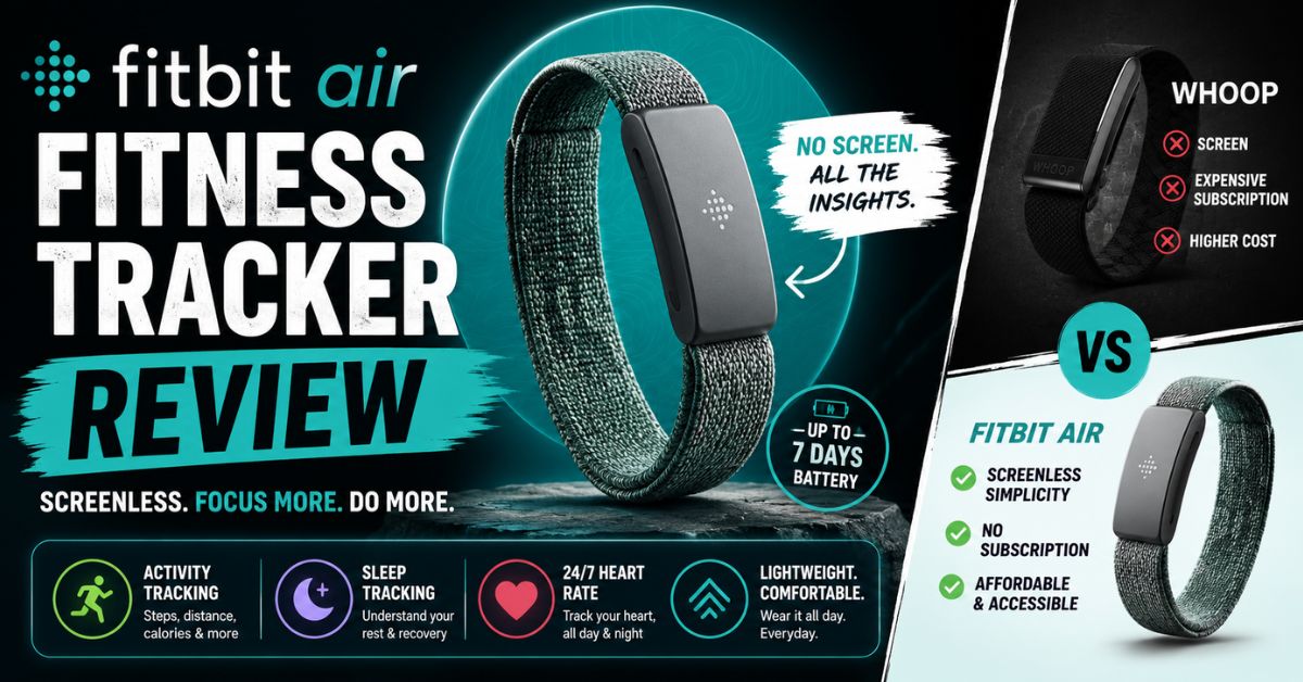 You are currently viewing Fitbit Air Fitness Tracker Review: Screenless, vs Whoop & Subscription
